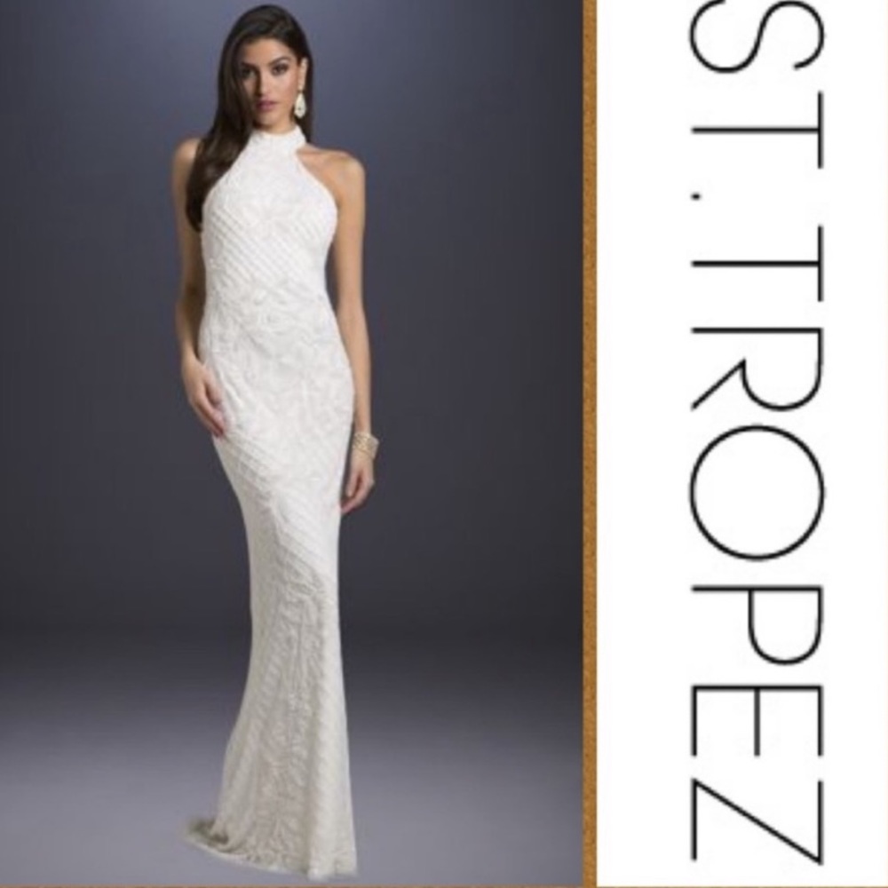COPY - St. Tropez Lace Pearl Embellished Stunning Wedding Gown